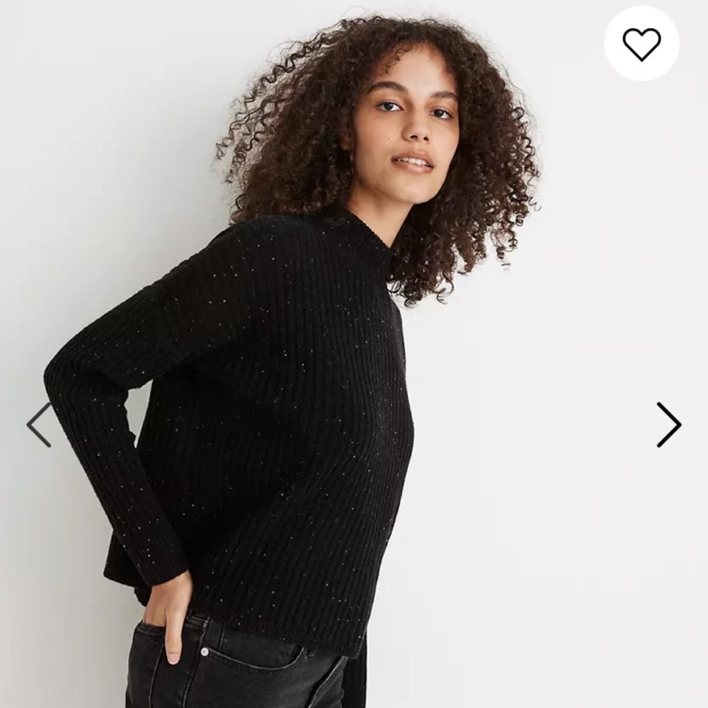 Black madewell cashmere mockneck sweater